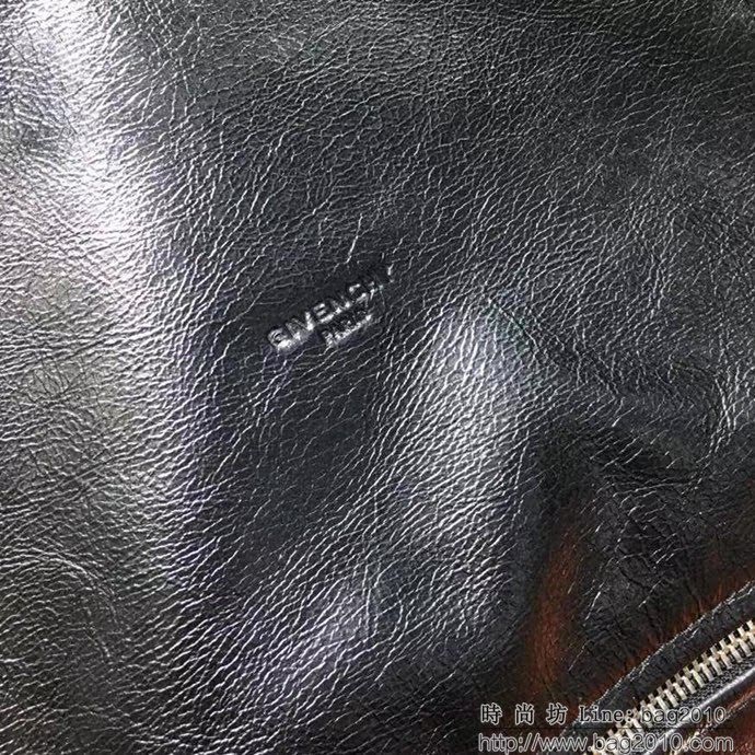 GlVENCHY紀梵希 2018官方熱賣推薦 復古 褶皺 黑色皮革挎包 單提手 Pandora方形郵差包  tsg1003